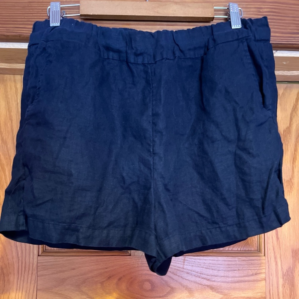 J. Crew navy High-Waist Linen-Blend Women’s Shorts